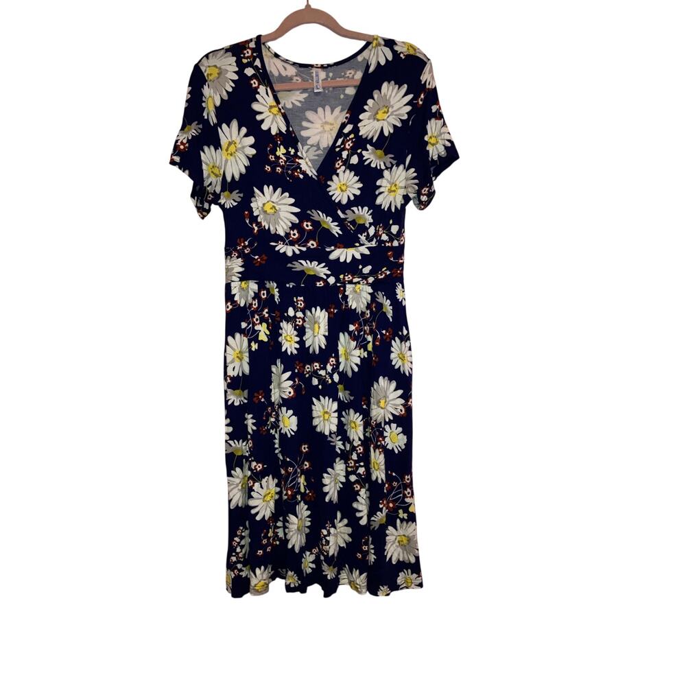 LILBETTER Navy Floral Maxi Dress Size Large